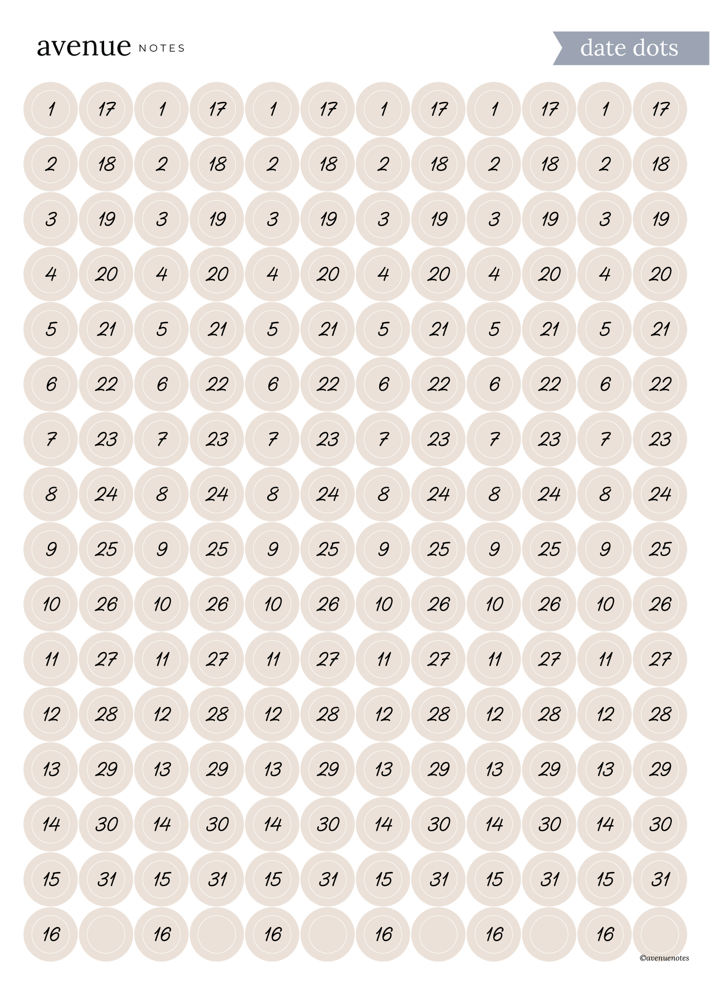 date dots